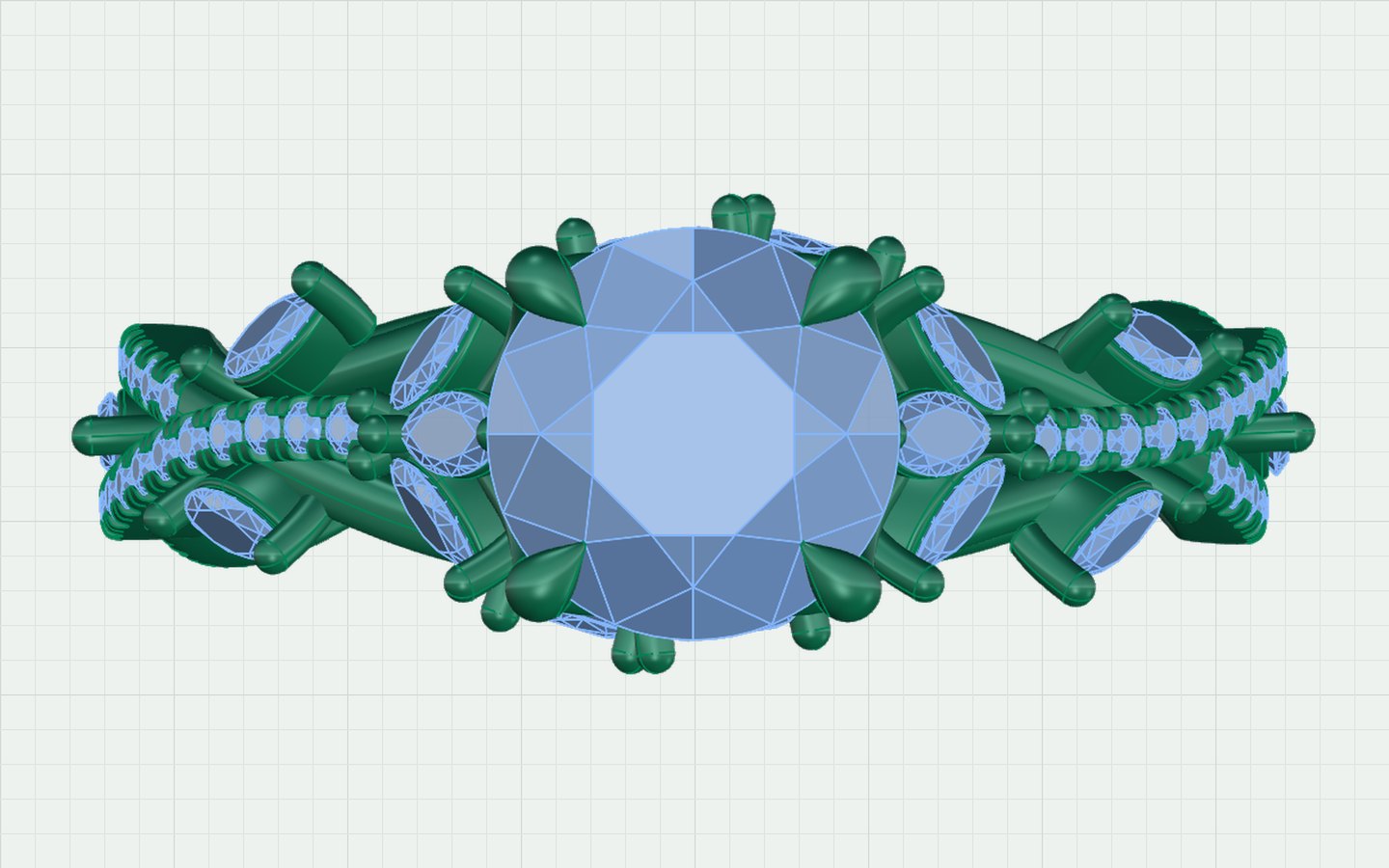 CAD model of the same ring, top view