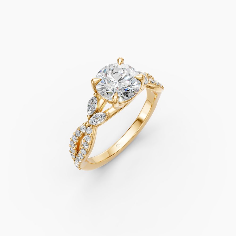 Twisted marquise solitaire render