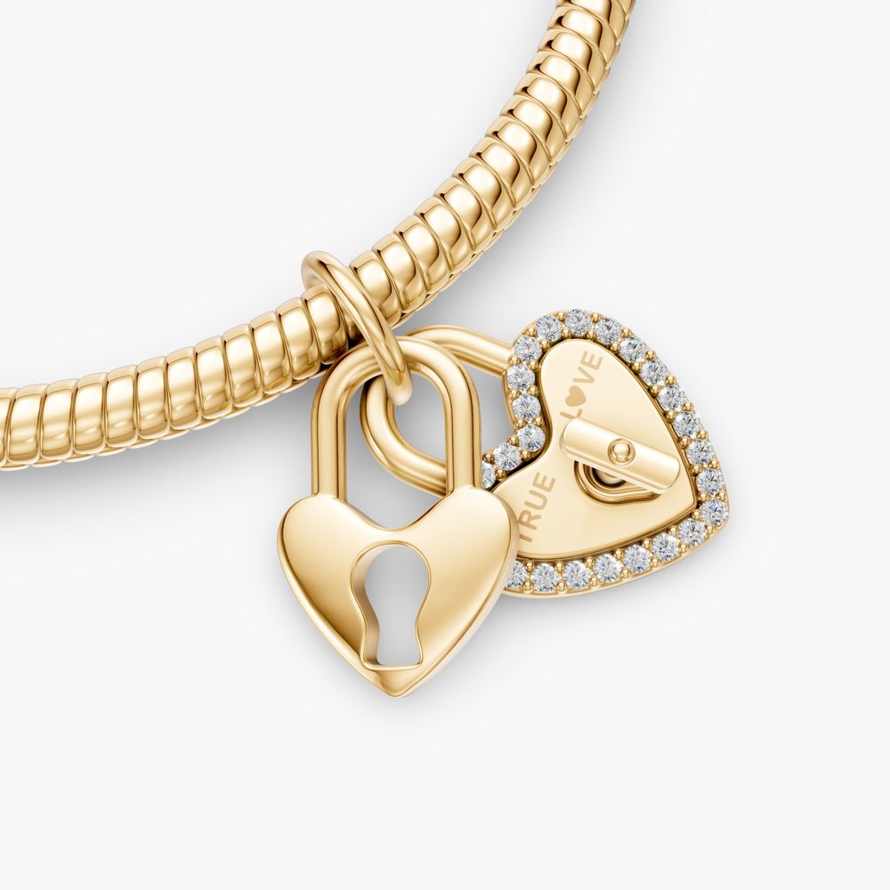 Heart padlock charm render